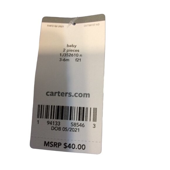 CARTERS Long Sleeve Dress With Seperate Bloomer  3-6 Months Navy White Polyester - Picture 4 of 4